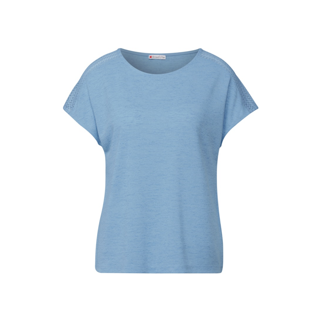 Street One - Damen T-Shirt - Blau - Größe: 38 - bei Tara-M