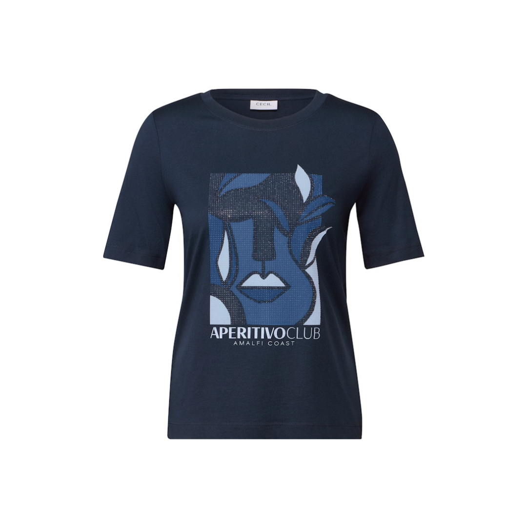 cecil T-Shirt Grafik Print Vanilla White