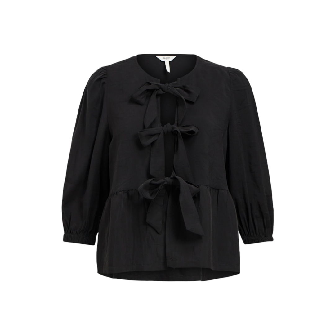 Object - Damen Langarmbluse - Schwarz - Größe: 38 - bei Tara-M