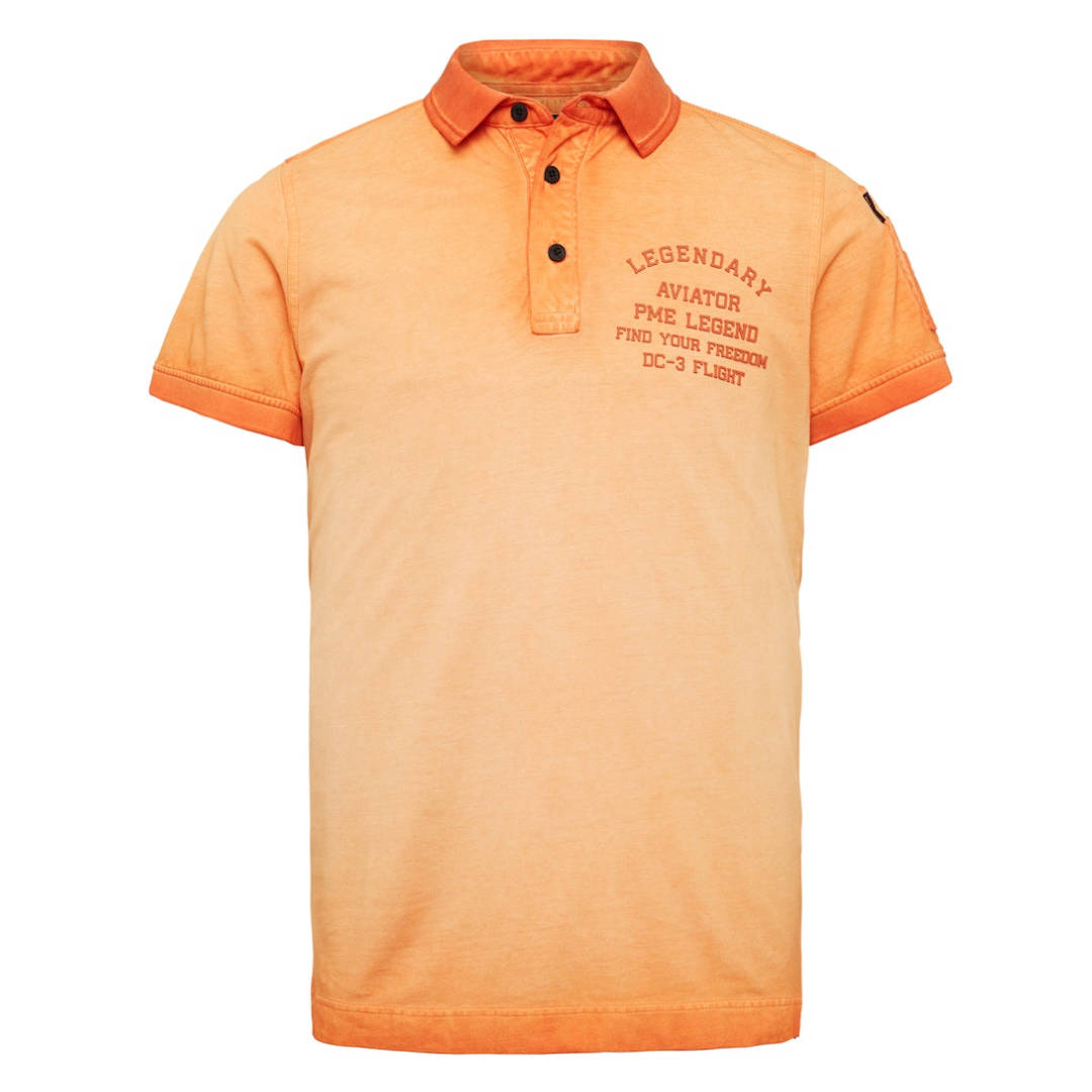 PME Legend Polo Light Pique Baumwolle Orange