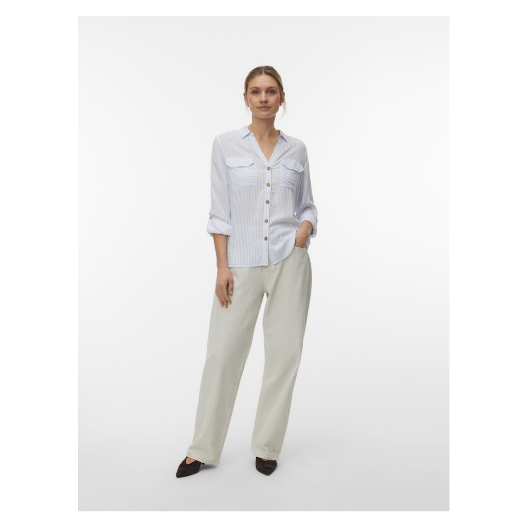 Vero Moda - Damen Langarmbluse - Brunnera Blue2 - Größe: XL - bei Tara-M