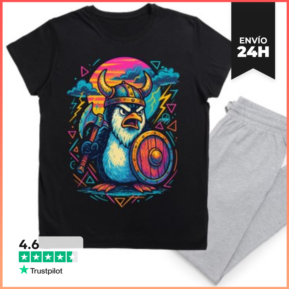 Pijama pingüino enojado vikingo mitología nórdica laTostadora