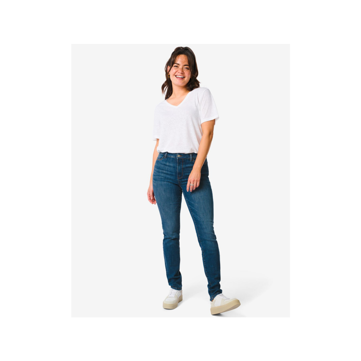 HEMA Dames jeans - skinny fit middenblauw (middenblauw)