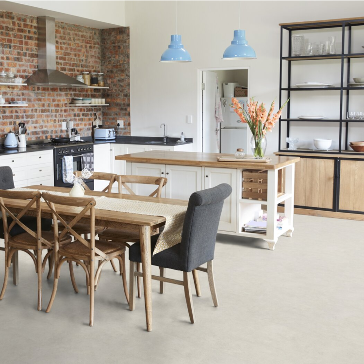 Rouleau 4m de sol PVC effet béton pose libre shade white Gerflor - 2500 cm x 400 cm x 0.29 cm