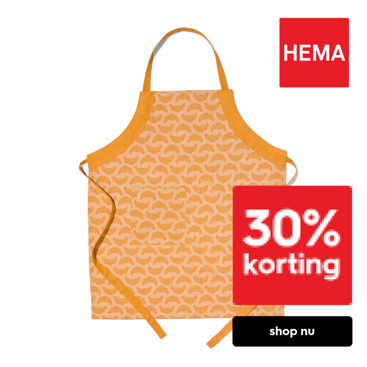 HEMA Keukenschort - chambray katoen - okergeel croissant (okergeel)