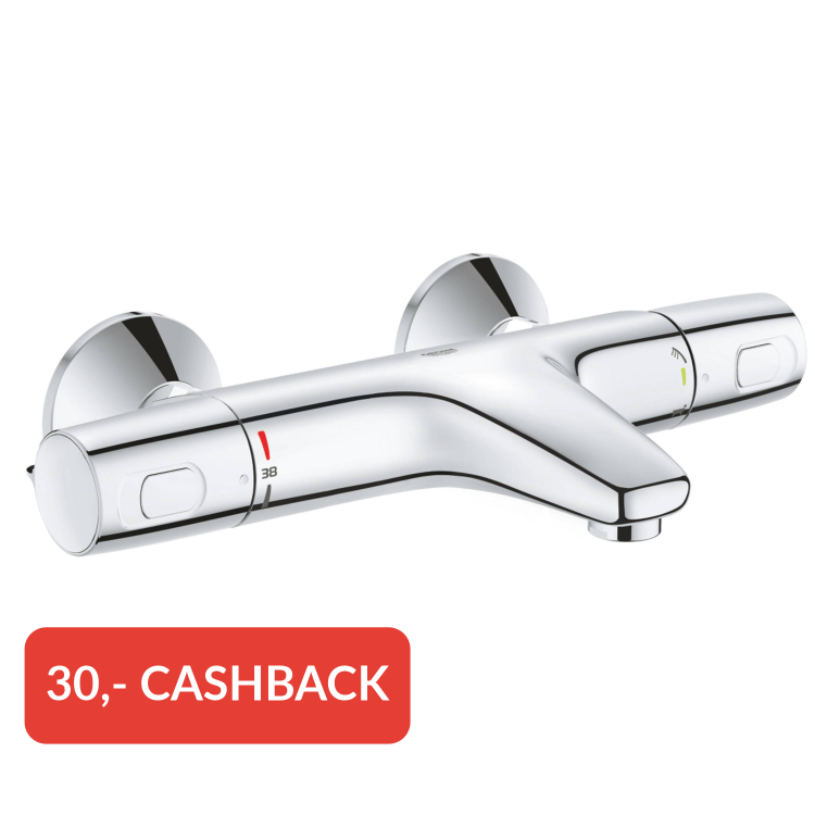 Grohe QuickFix Precision Trend thermostatische badkraan chroom
