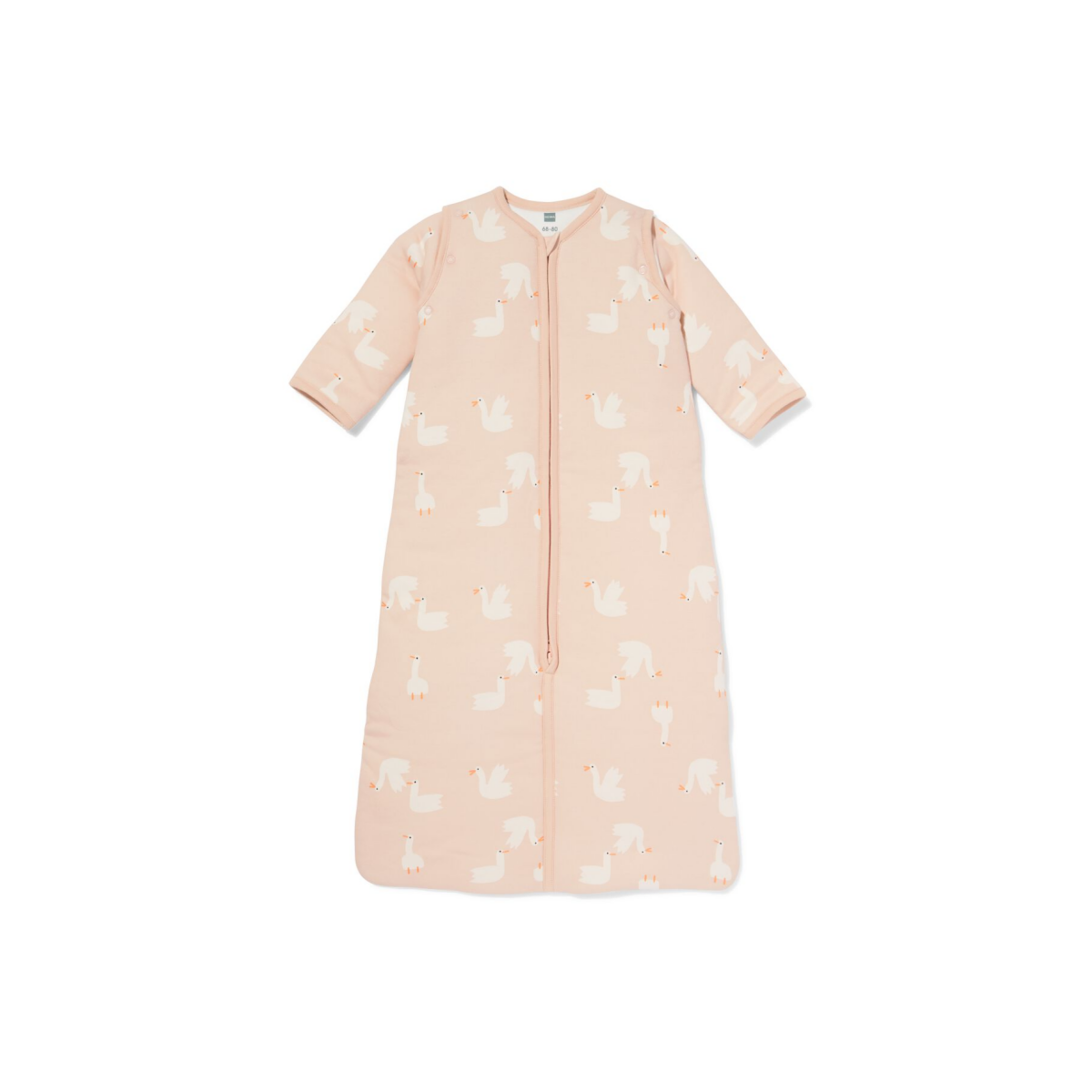 HEMA HEMA Slaapzak Met Afneembare Mouwen Katoen 3.0tog Ganzen Roze (roze)