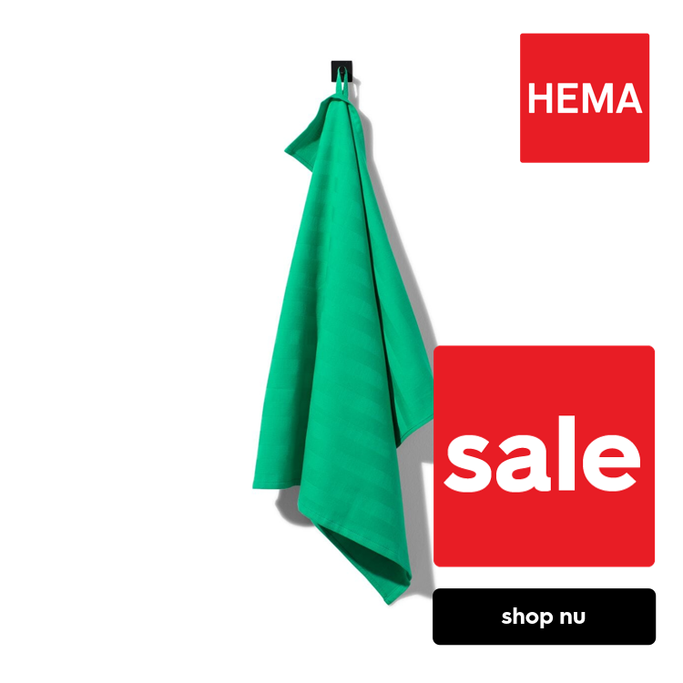 HEMA Theedoek 65x65 katoen groen (felgroen)