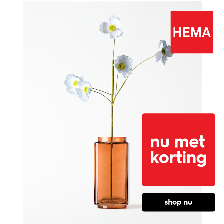 HEMA Vaas ⌀9x18cm Kub glas oranje (oranje)