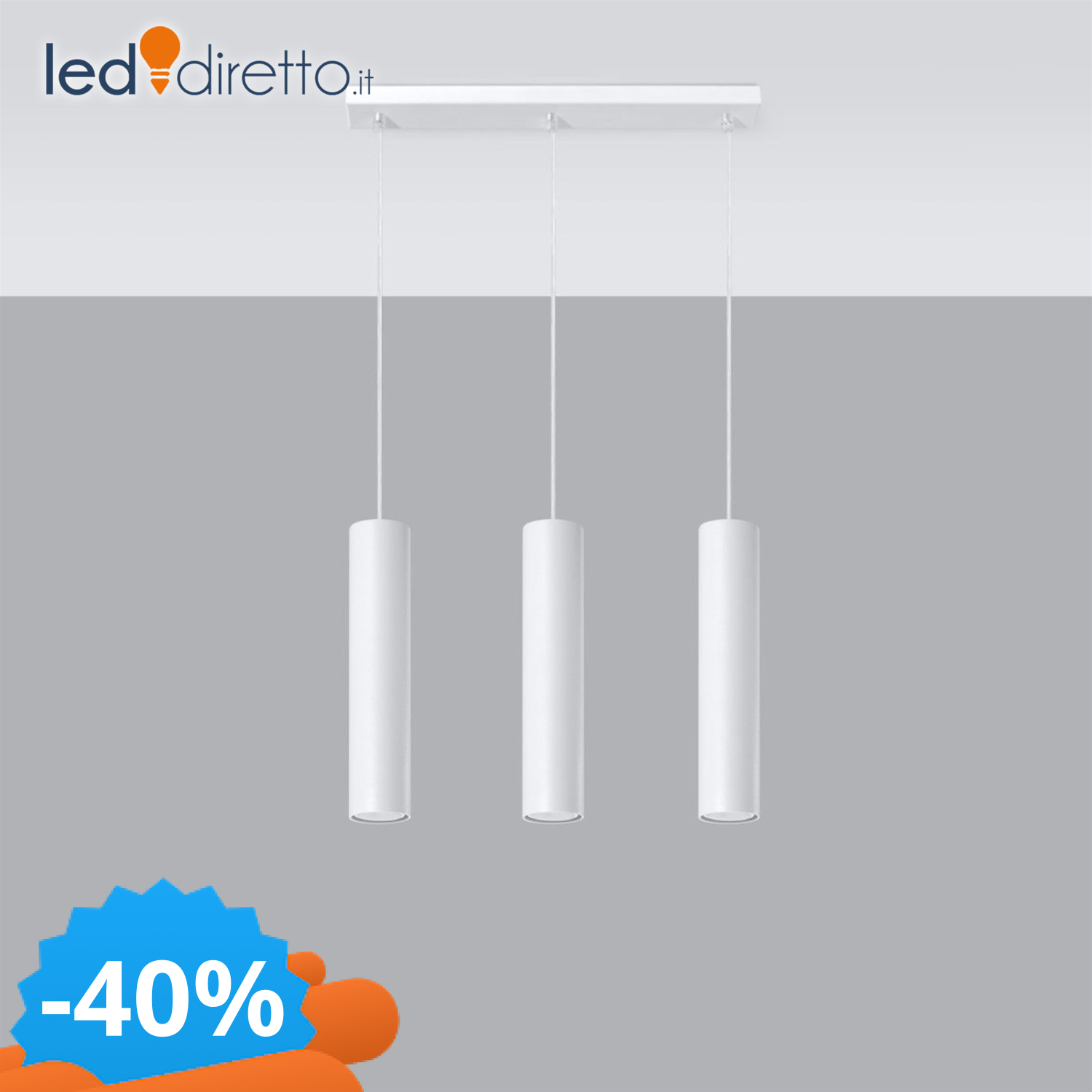Sollux Lighting Unisex Bianco Lampada A Sospensione Lagos 3L - Immagine 2
