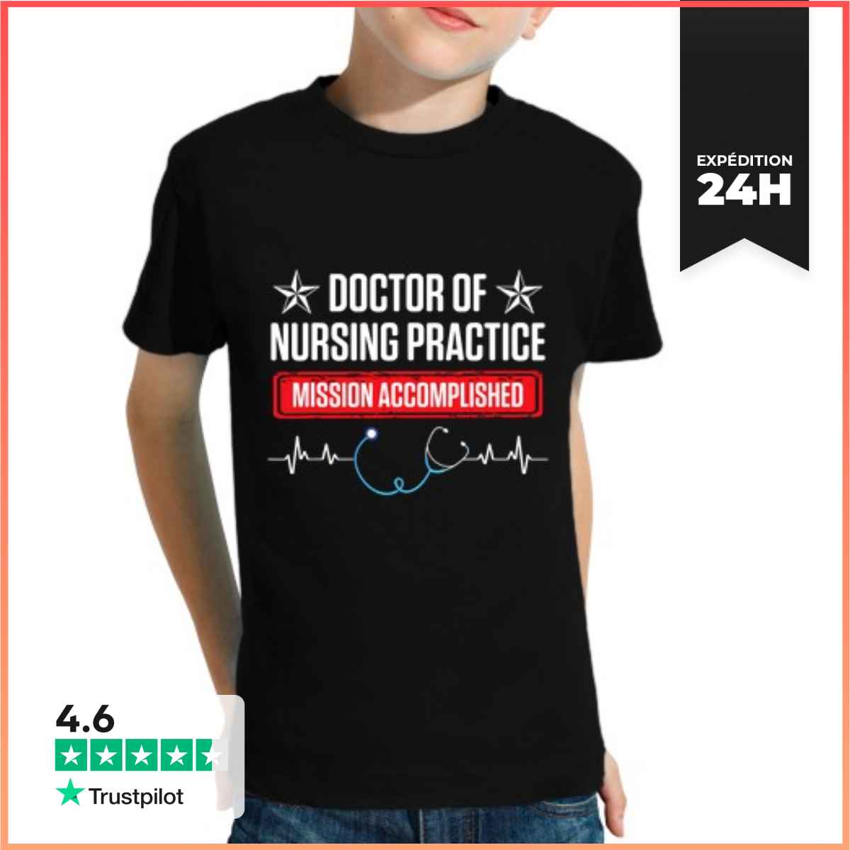 Tee Shirt Pour Enfant Manche Courte Docteur En Pratique InfirmièRe-image