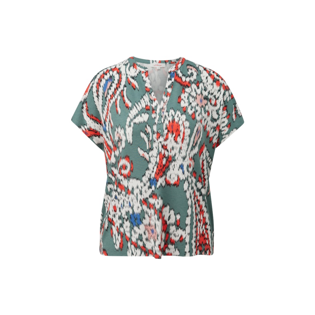 s.Oliver - Damen T-Shirt - Blau - Größe: 44 - bei Tara-M