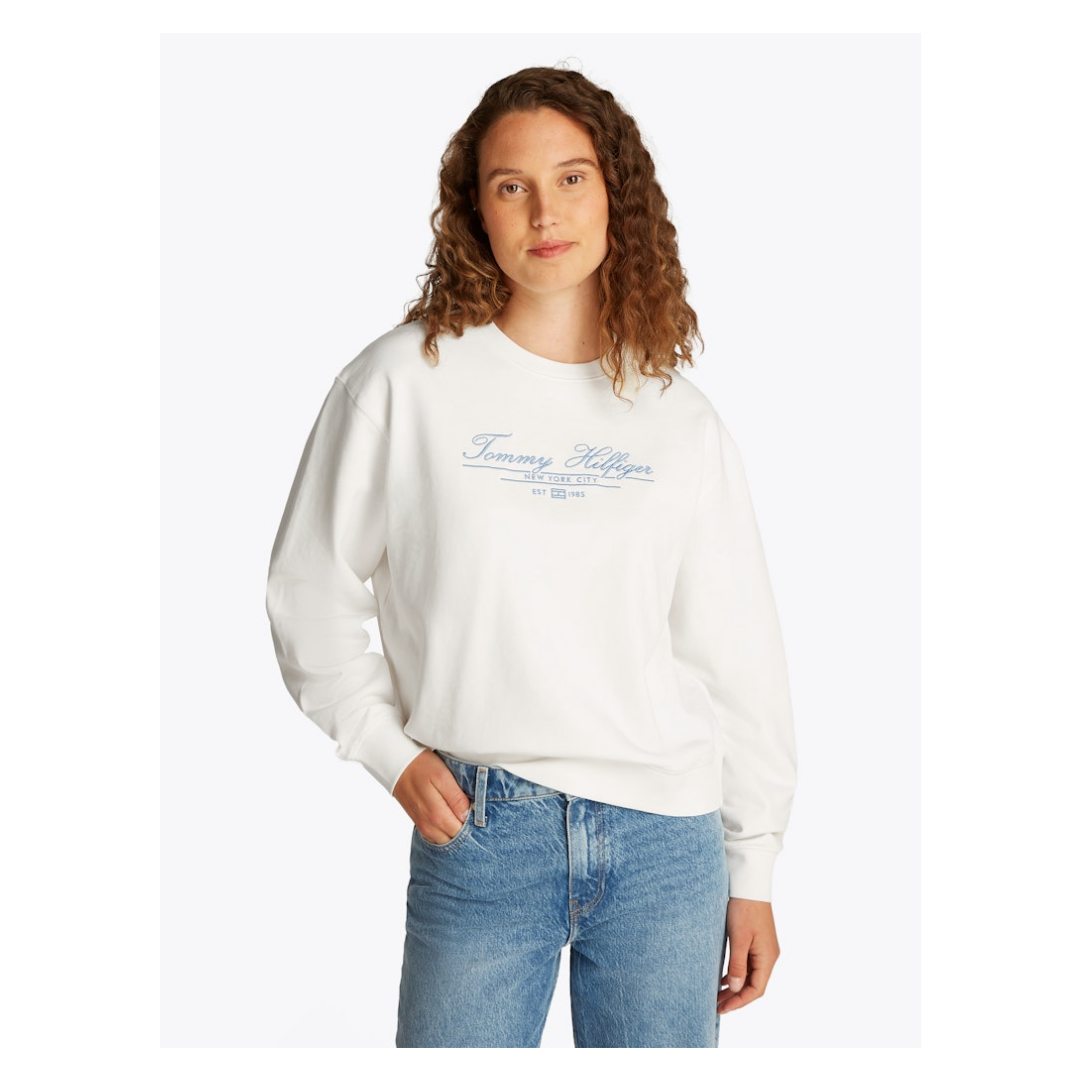 Tommy Hilfiger - Damen Sweatshirt - Weiß - Größe: L - bei Tara-M