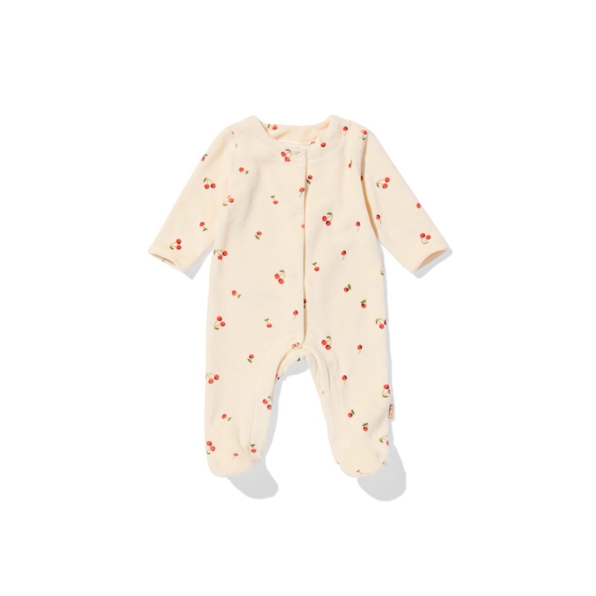 HEMA HEMA Newborn Boxpakje Velours Rib Kersen Ecru (ecru)