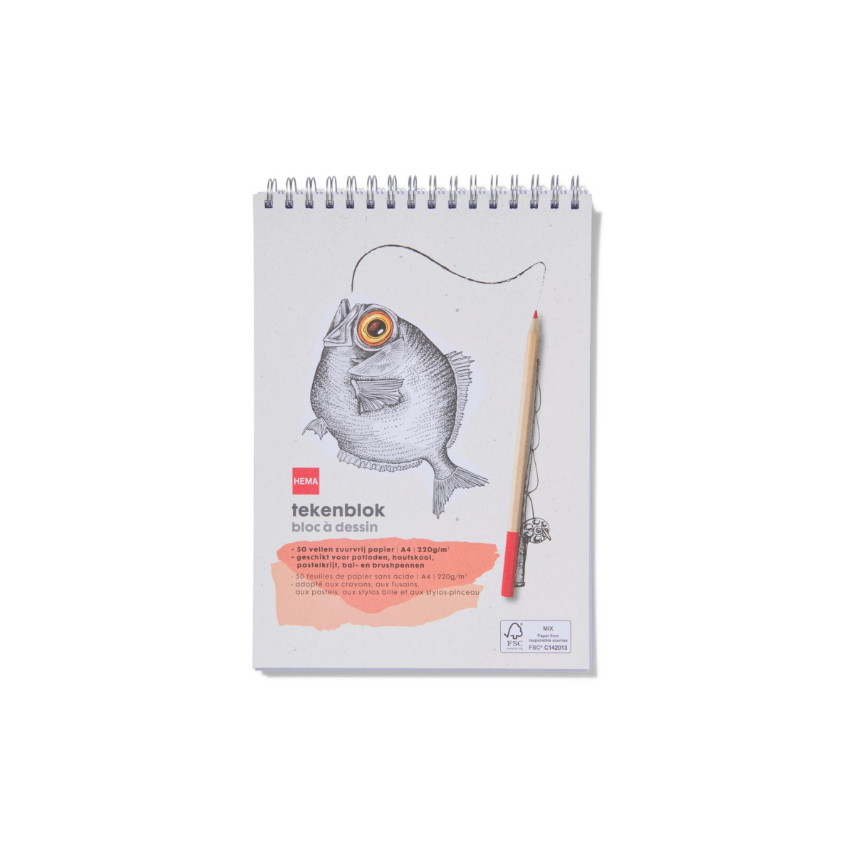 HEMA Schetsboek met spiraal A4 220gr