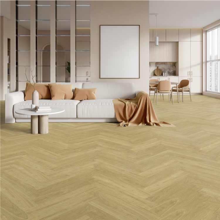 Lame de sol PVC effet bois prête à poser madera miel (chevron) Gerflor - 61 cm x 11.4 cm x 0.35 cm