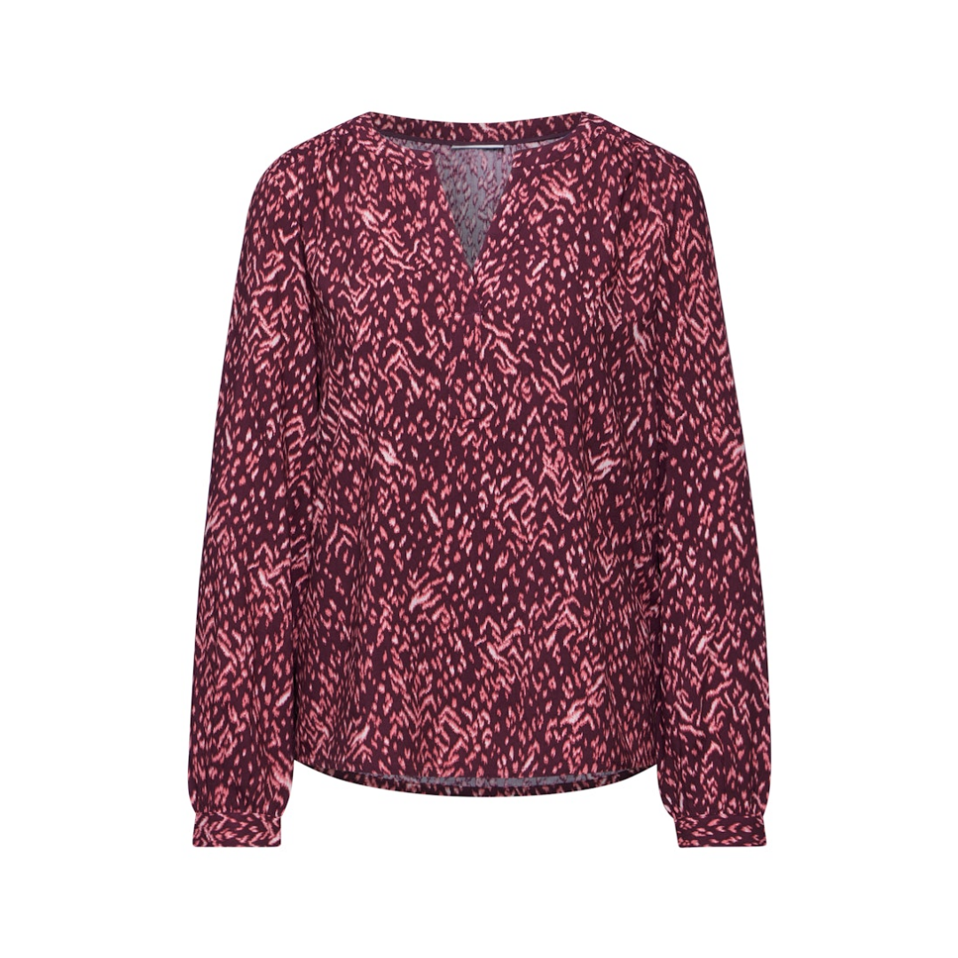 Street One - Damen Langarmbluse - mulberry red - Größe: 36 - bei Tara-M