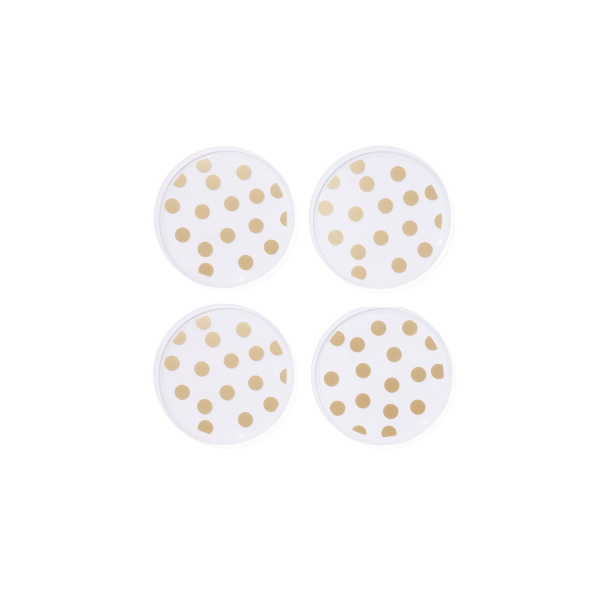 HEMA HEMA Herbruikbare Bordjes Stip Goud 4 Stuks