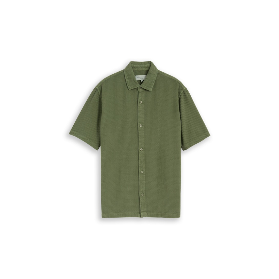 Tom Tailor Denim - Herren Kurzarmhemd - oak leaf green - Größe: S - bei Tara-M
