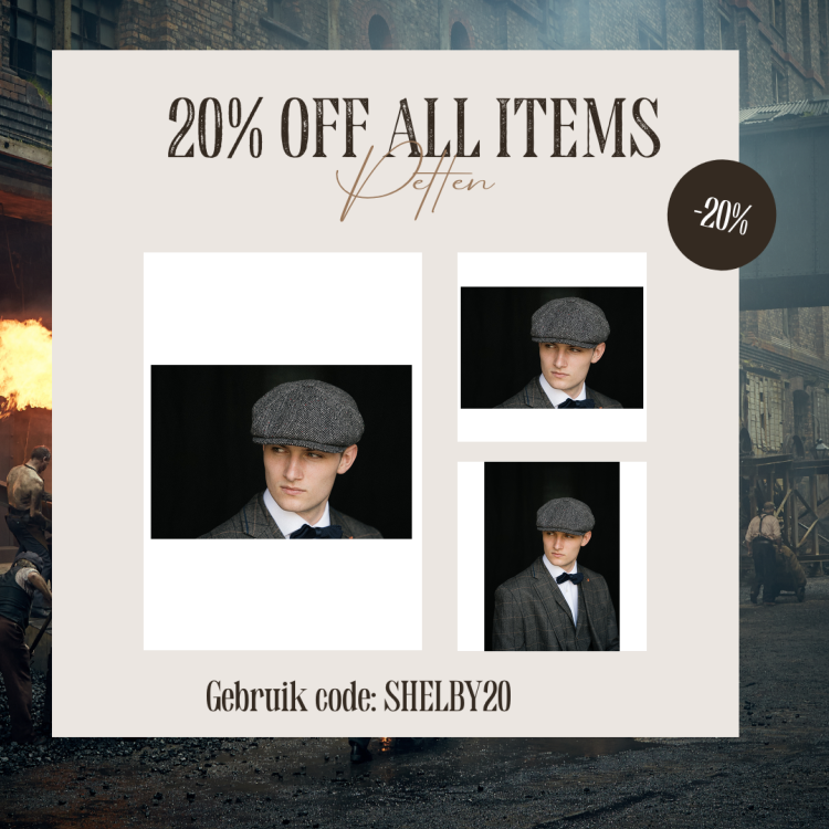 CitySport Cap Deluxe | Grijs Wol Visgraat | 8-Panelen | Peaky Blinders