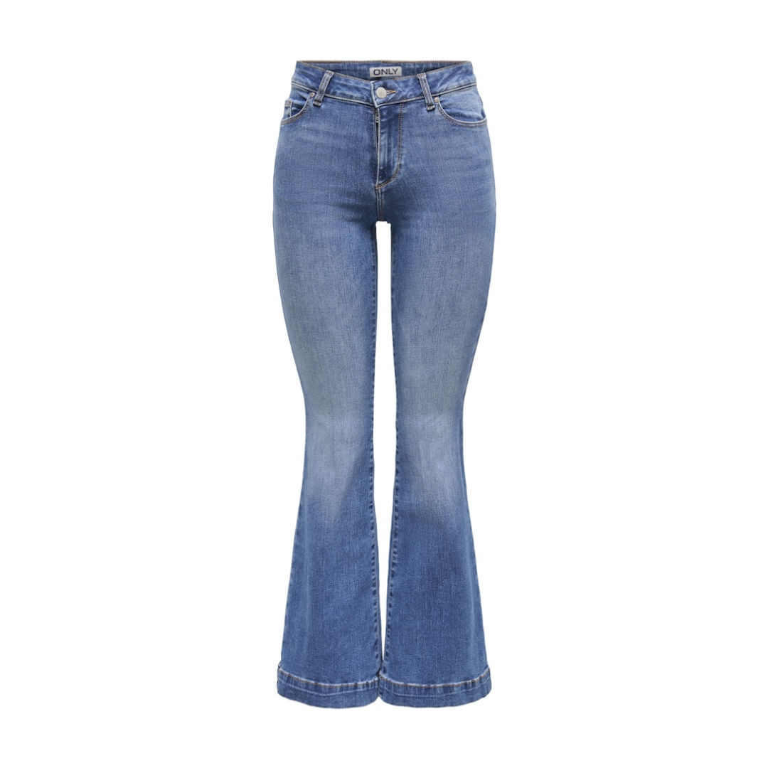 Only Retro Flared Jeans Medium Blue Denim