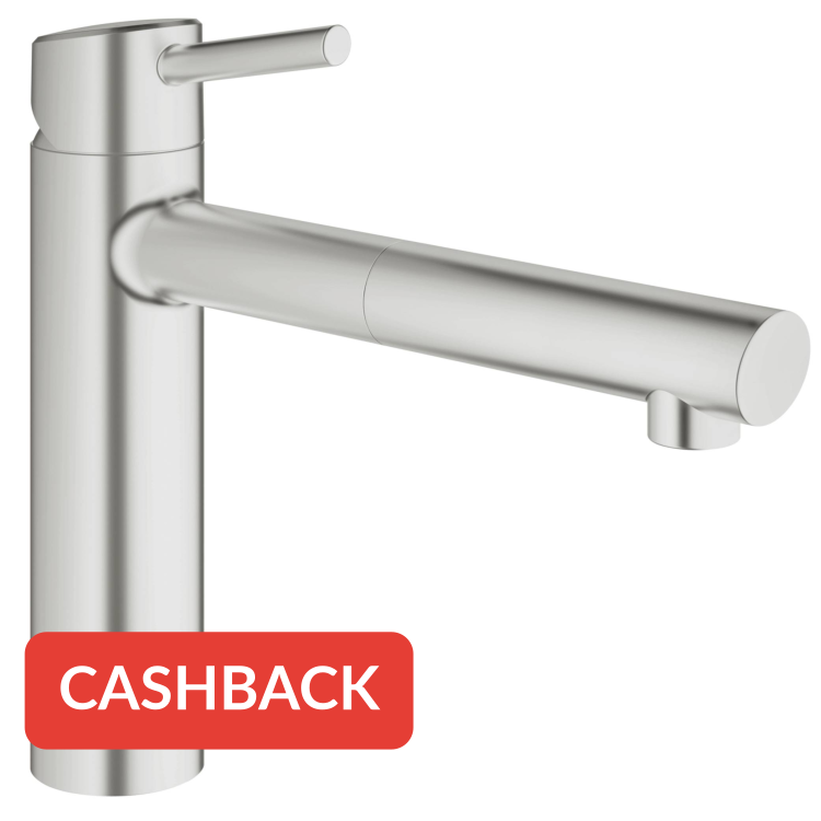 Grohe Concetto keukenkraan met uittrekbare kraanuitloop Supersteel
