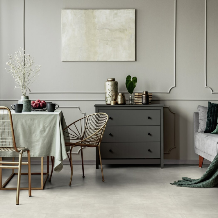 Rouleau 4m de sol PVC effet pierre pose libre basal white Gerflor - 2500 cm x 400 cm x 0.29 cm