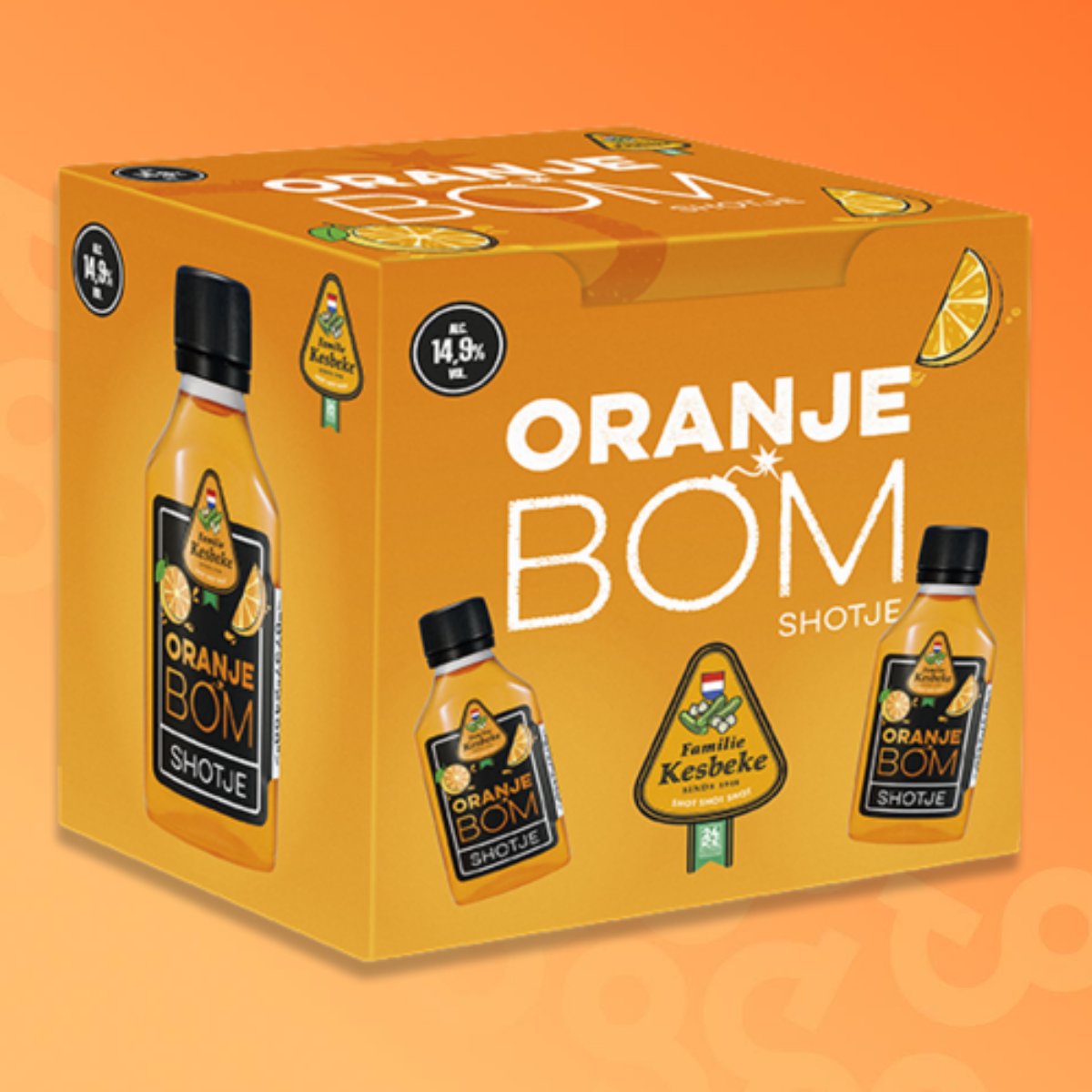 Kesbeke Oranje Bom shot 8 bottles of 2 cl