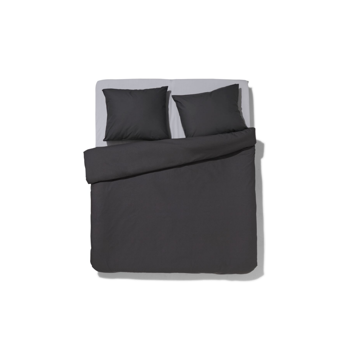 HEMA HEMA Dekbedovertrek 200x200/220cm Zacht Katoen Donkergrijs (donkergrijs)