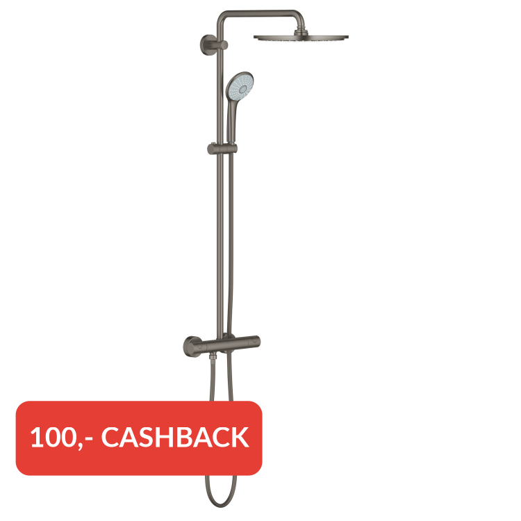 Grohe Euphoria XXL 310 regendoucheset met 4 straalsoorten en thermostaatkraan Ø31cm hard graphite geborsteld