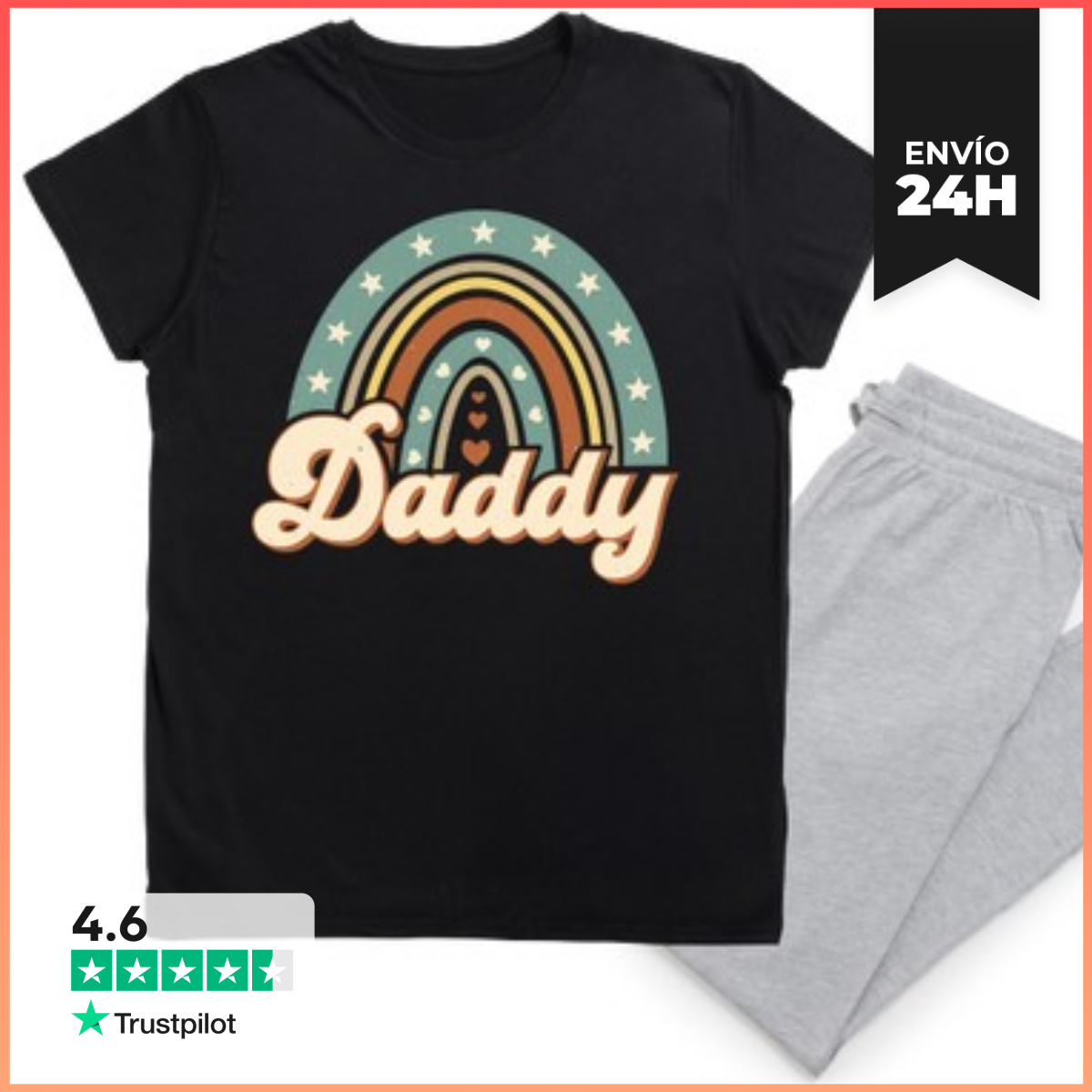 Pijama DADDY ARCOIRIS CORAZONES laTostadora