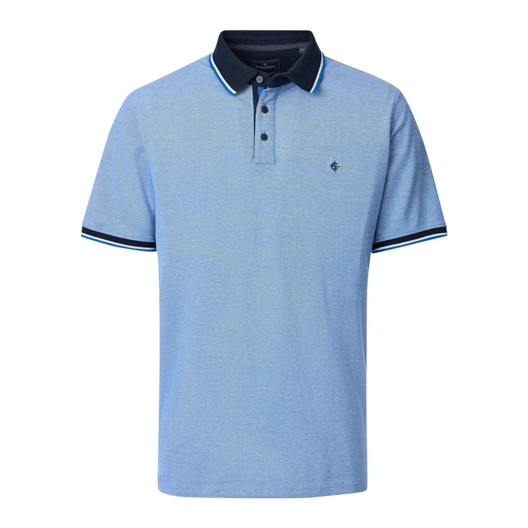 casamoda Polo Shirt Stilvoll Komfort Baumwolle-Polyester Blau