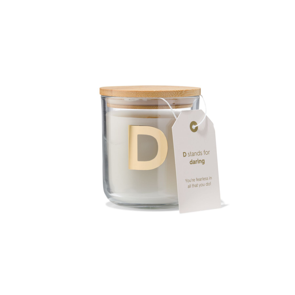 HEMA HEMA Kaars In Glas Ø8x10cm Letter D