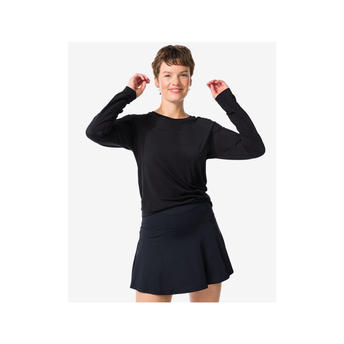 HEMA Damessportshirt naadloos zwart (zwart)