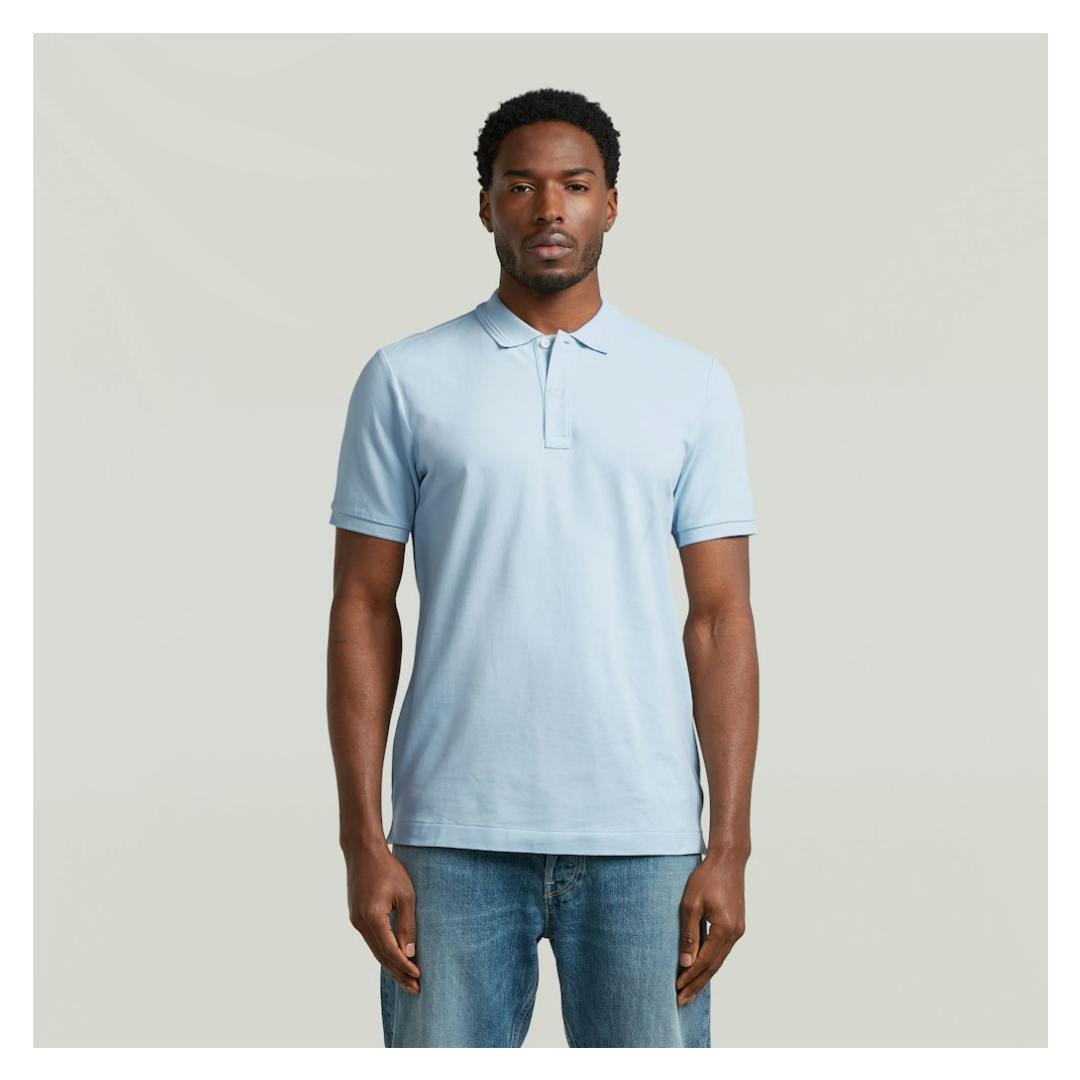 G-Star Raw Polo Slim Baumwolle Baby Blue