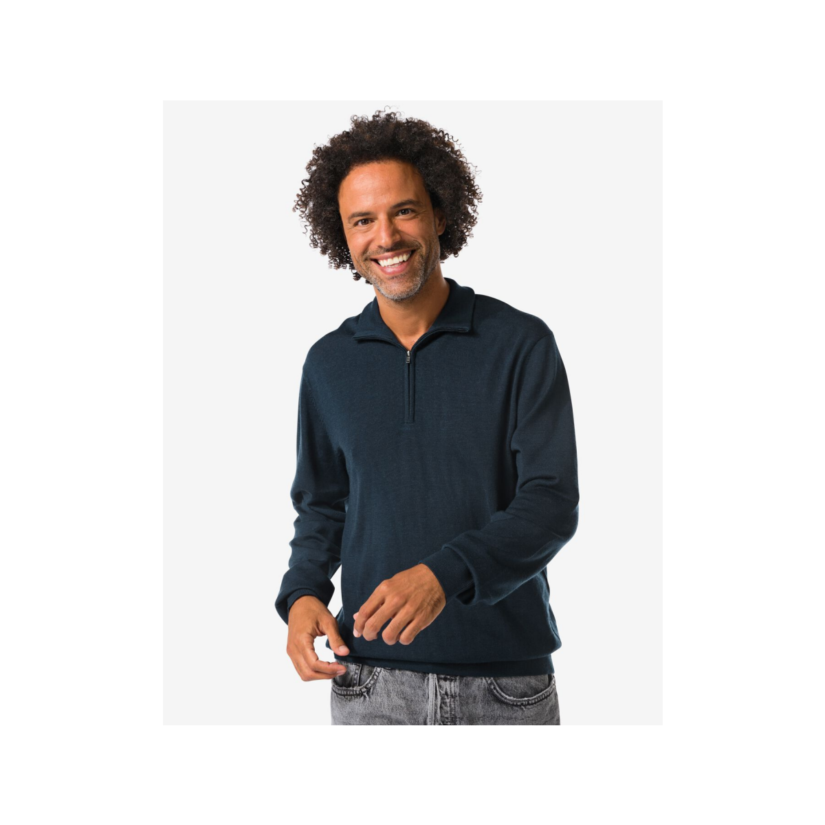 HEMA Herentrui Frank merinowol donkerblauw (donkerblauw)