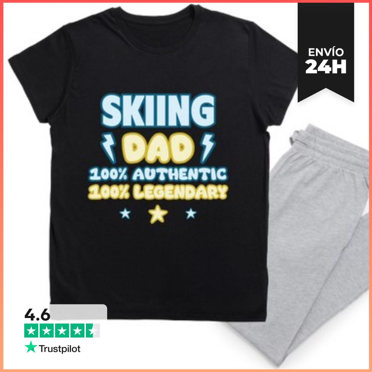 Pijama Papá esquiador esquí Día del Padre laTostadora