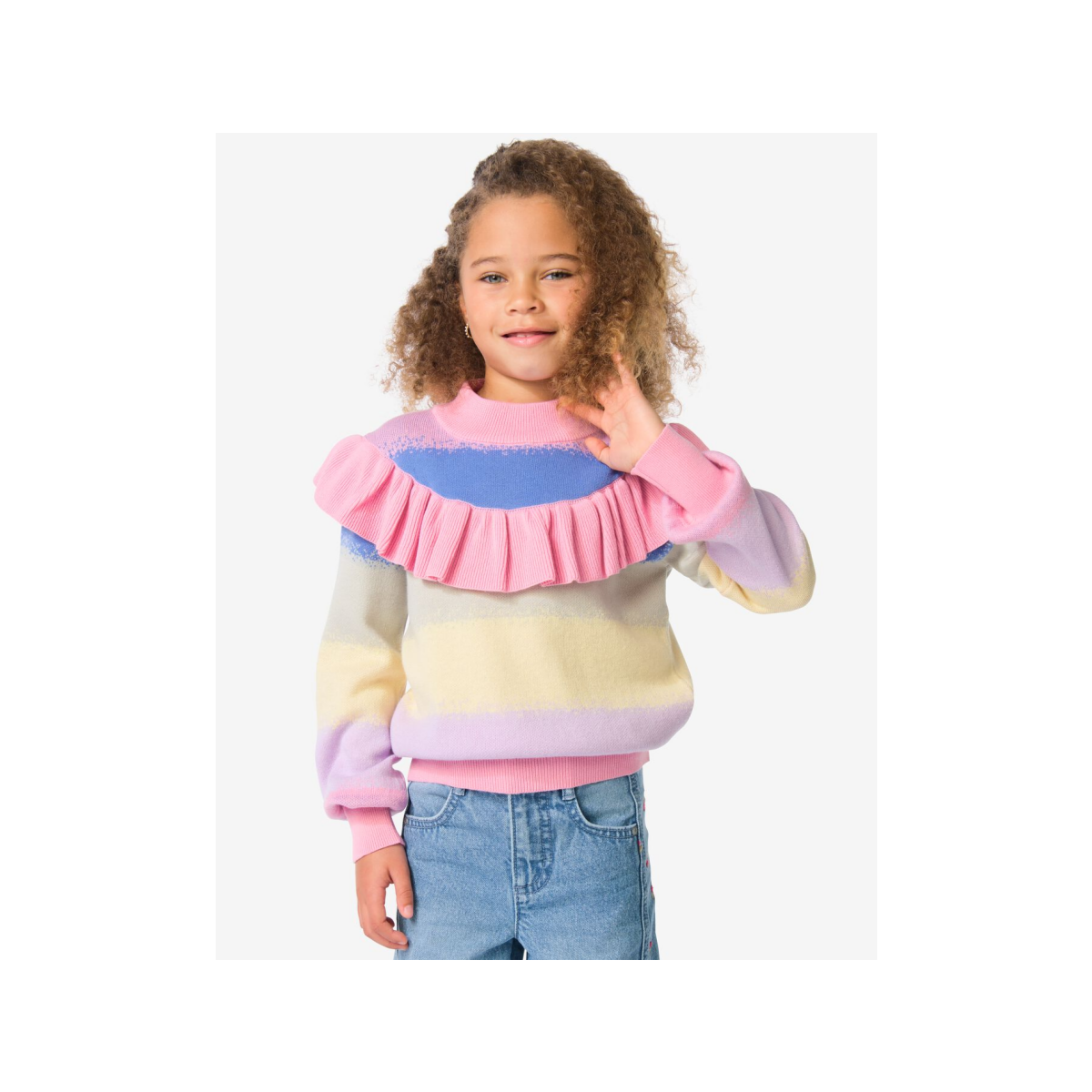 HEMA Kindertrui fijngebreid roze (roze)