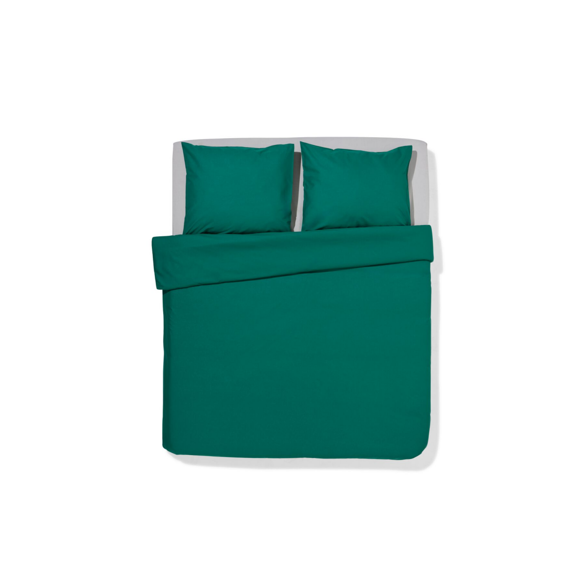 HEMA Dekbedovertrek 200x200/220cm zacht katoen donkergroen (middengroen)