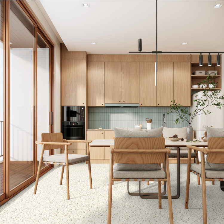 Dalle carrée de sol PVC effet terrazzo prête à poser felizia azure Gerflor - 61 cm x 61 cm x 0.35 cm