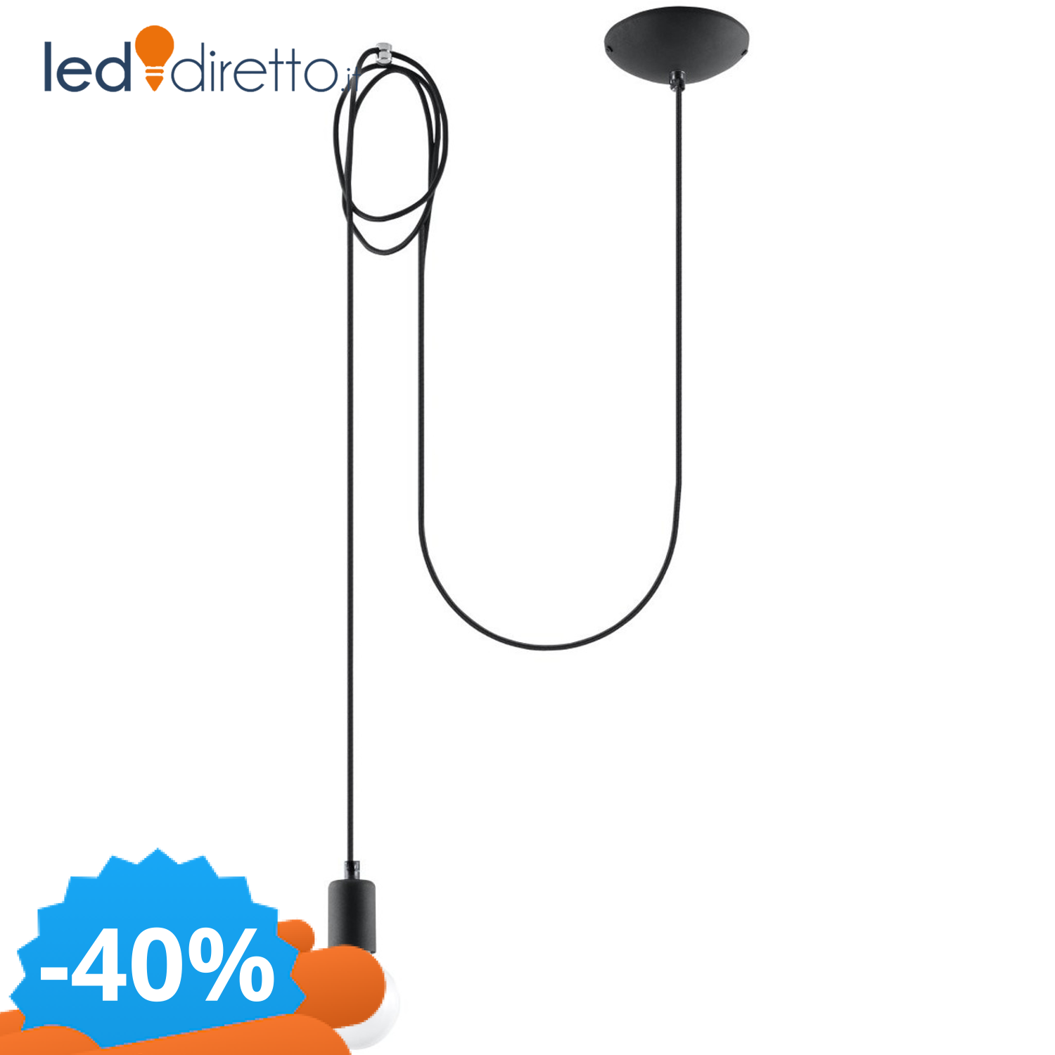 Sollux Lighting Unisex Nero Lampada A Sospensione Edison 1 - Immagine 2