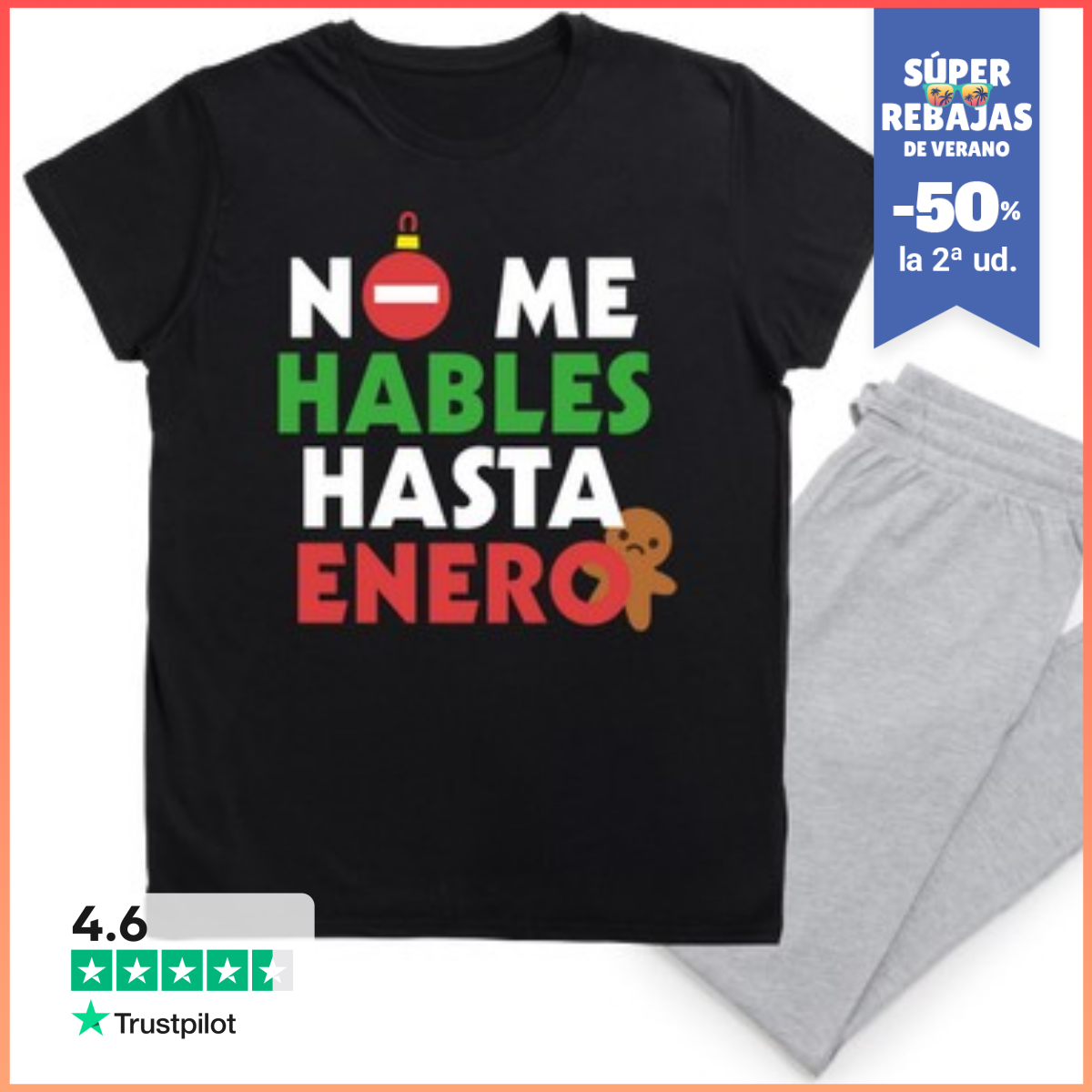 Pijama NO ME HABLES HASTA ENERO. NAVIDAD. LaTostadora