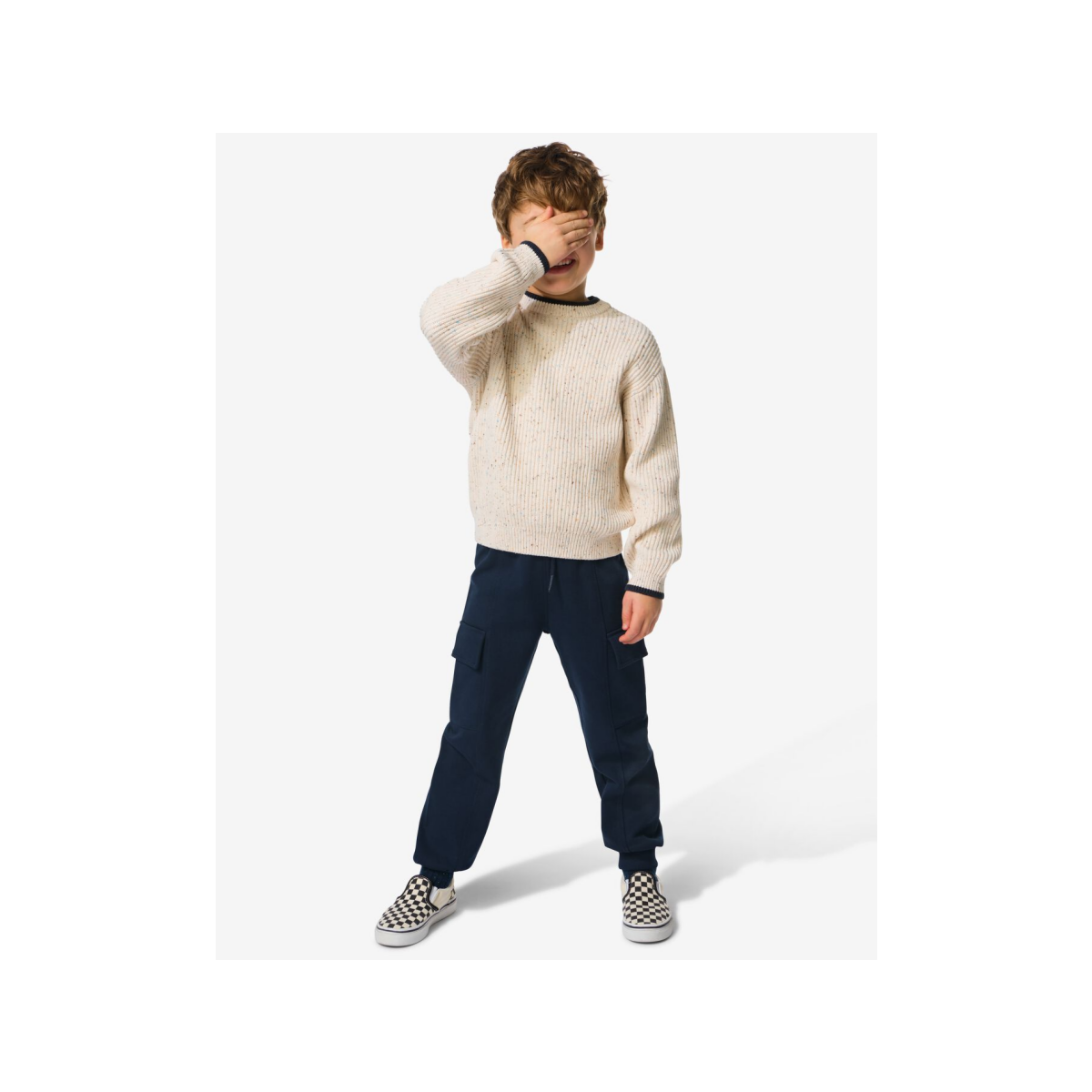 HEMA Kinderbroek cargo regular fit donkerblauw (donkerblauw)