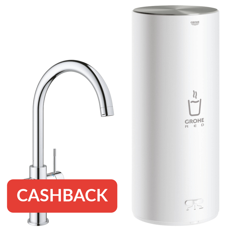 Grohe Red 3-in-1 kokendwaterkraan met C-uitloop en L-size boiler chroom