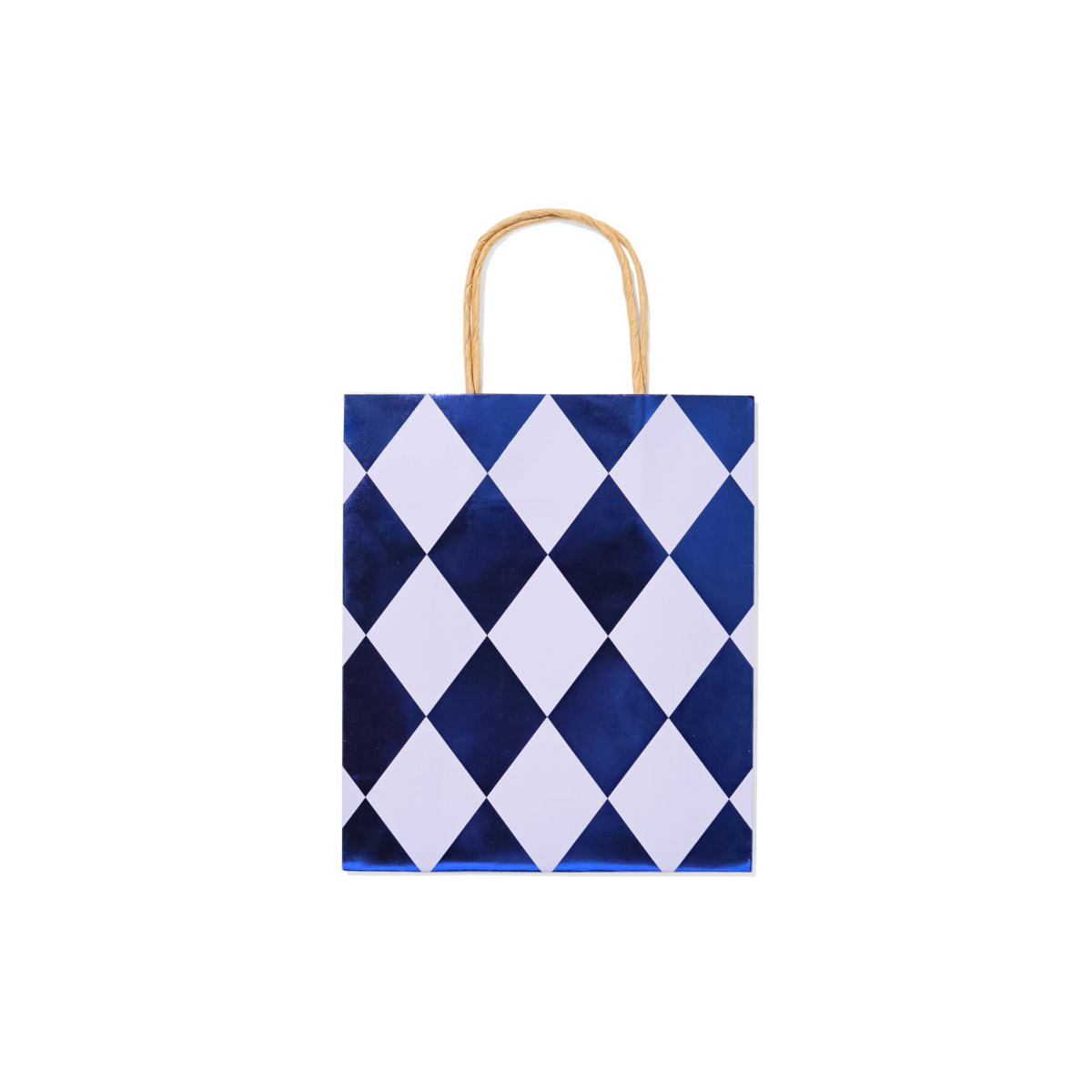 Cadeautas 18x29cm Ruiten Blauw