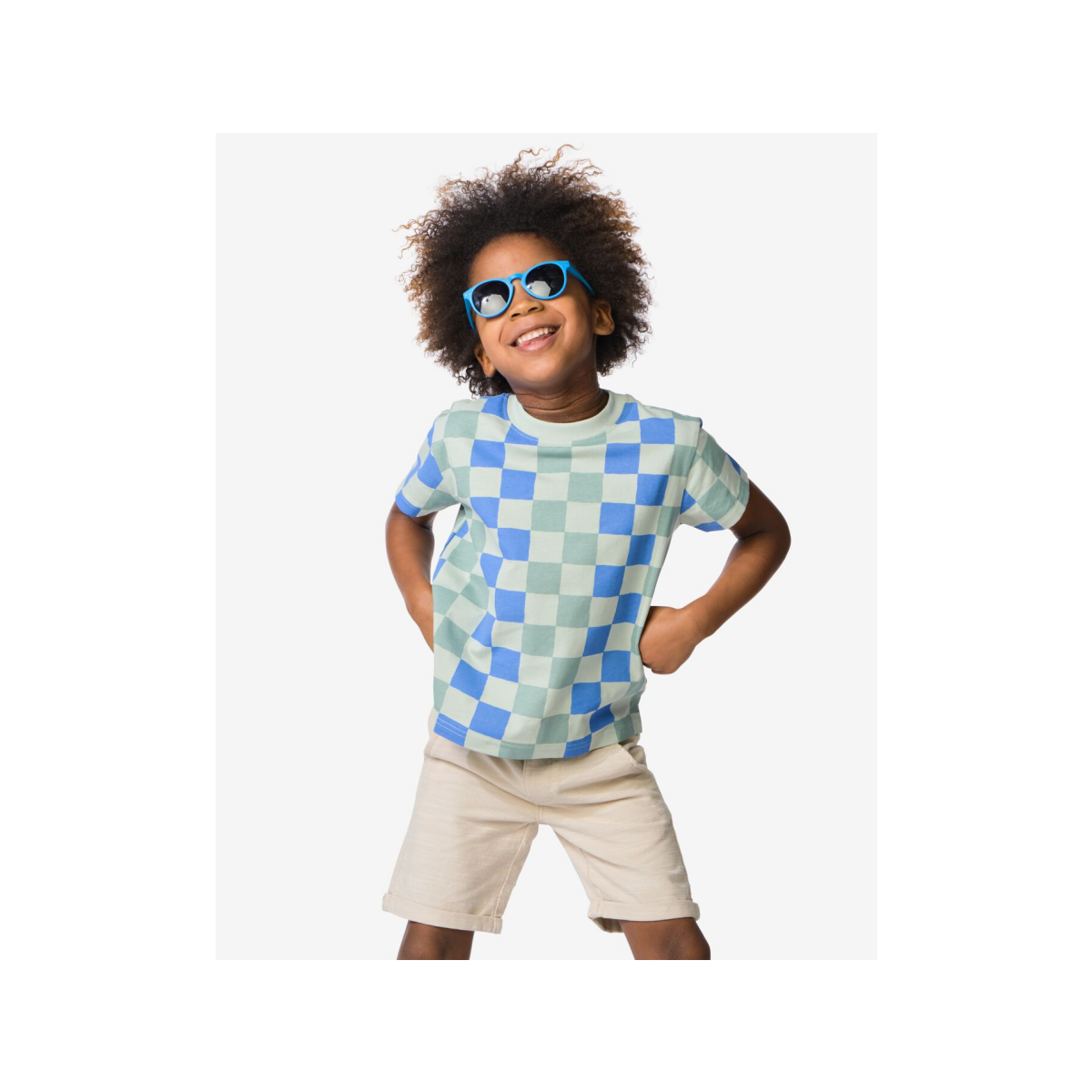 HEMA HEMA Kinder T-shirt Blokken Groen (groen)