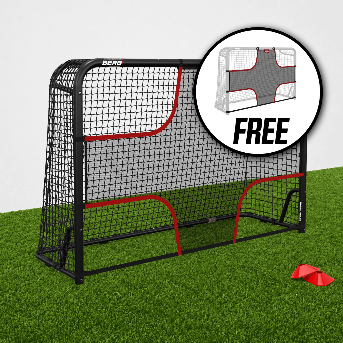 BERG Sportsgoal S (180 x 120cm) - Fodboldmål/Hockey-mål + Target Net