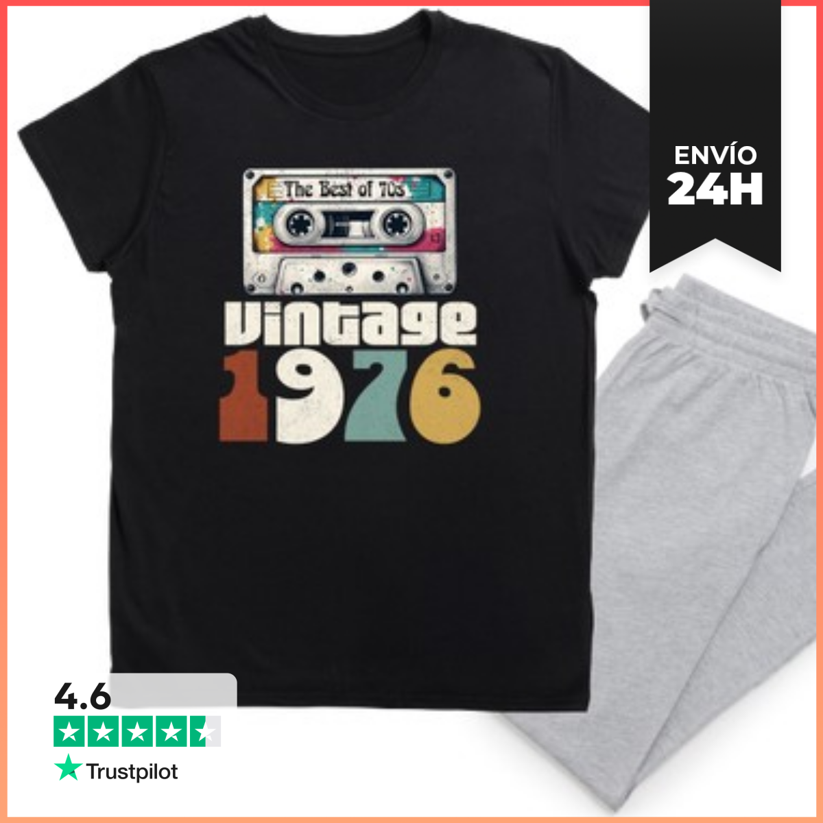Pijama 50 Años 1976 Cumpleaños Vintage LaTostadora
