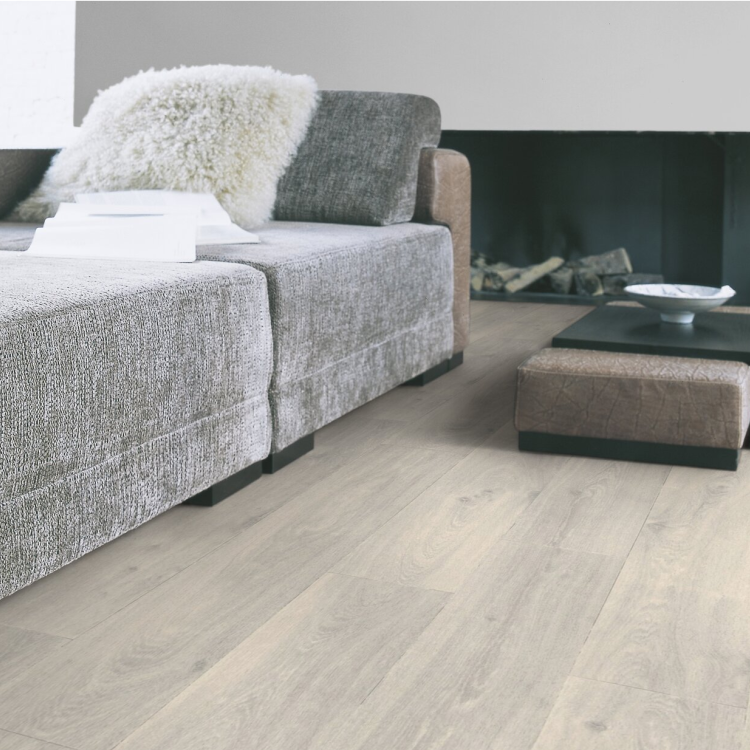 Rouleau 4m de sol PVC effet bois pose libre noma blanc Gerflor - 3000 cm x 400 cm x 0.25 cm
