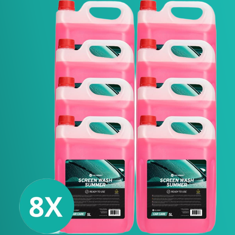 Velorest Screen Wash Summer 5L - Ruitenwisservloeistof Kant & Klaar - 8-pack | DPP | Vehicle Windshield Fluid | DPP Shop